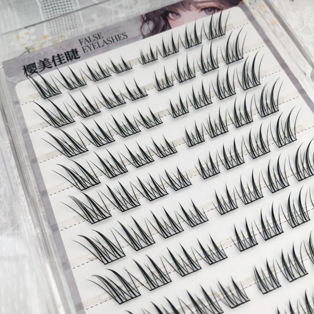 Fox Eye False Eyelashes Glue-free Natural Voluminous Fiber Lashes for Daily Hanfu Makeup