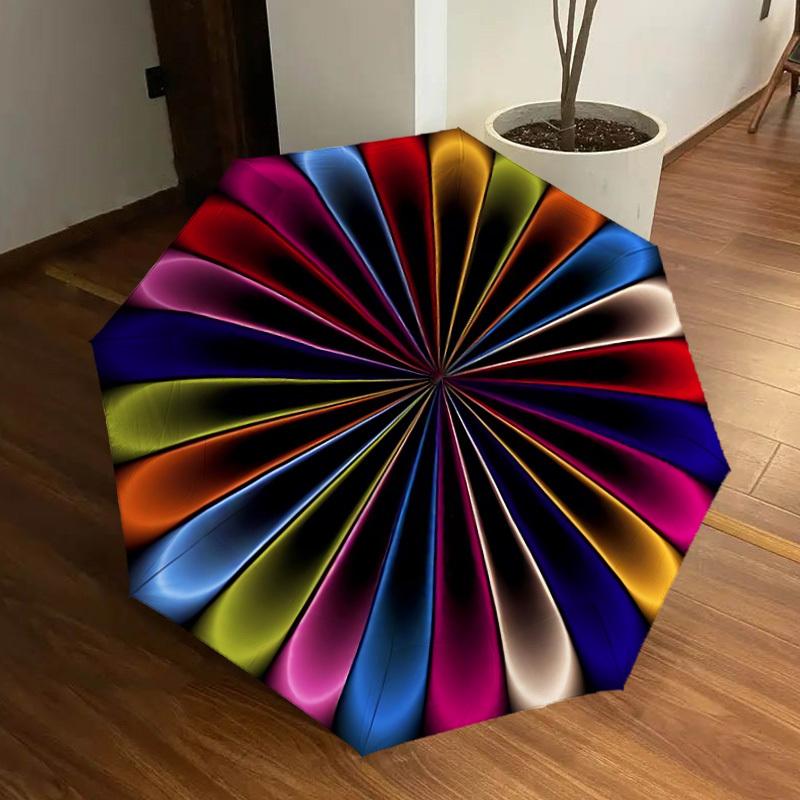 1pc Colorful Wheel Automatic Open/Close Umbrella, Folding Compact Umbrella with Lightweight Design for Women/Men yy251028225