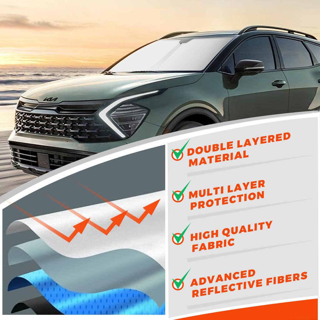 Windshield Sunshade for 2023 2024 2025 Kia Sportage NQ5 Sun Shade Blocks UV Rays Keep Your Car Cooler