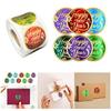 Round Labels Sticker Happy New Year Sticker Round Gold Foil Stamping Labels Self-Adhesive Sticker Labels