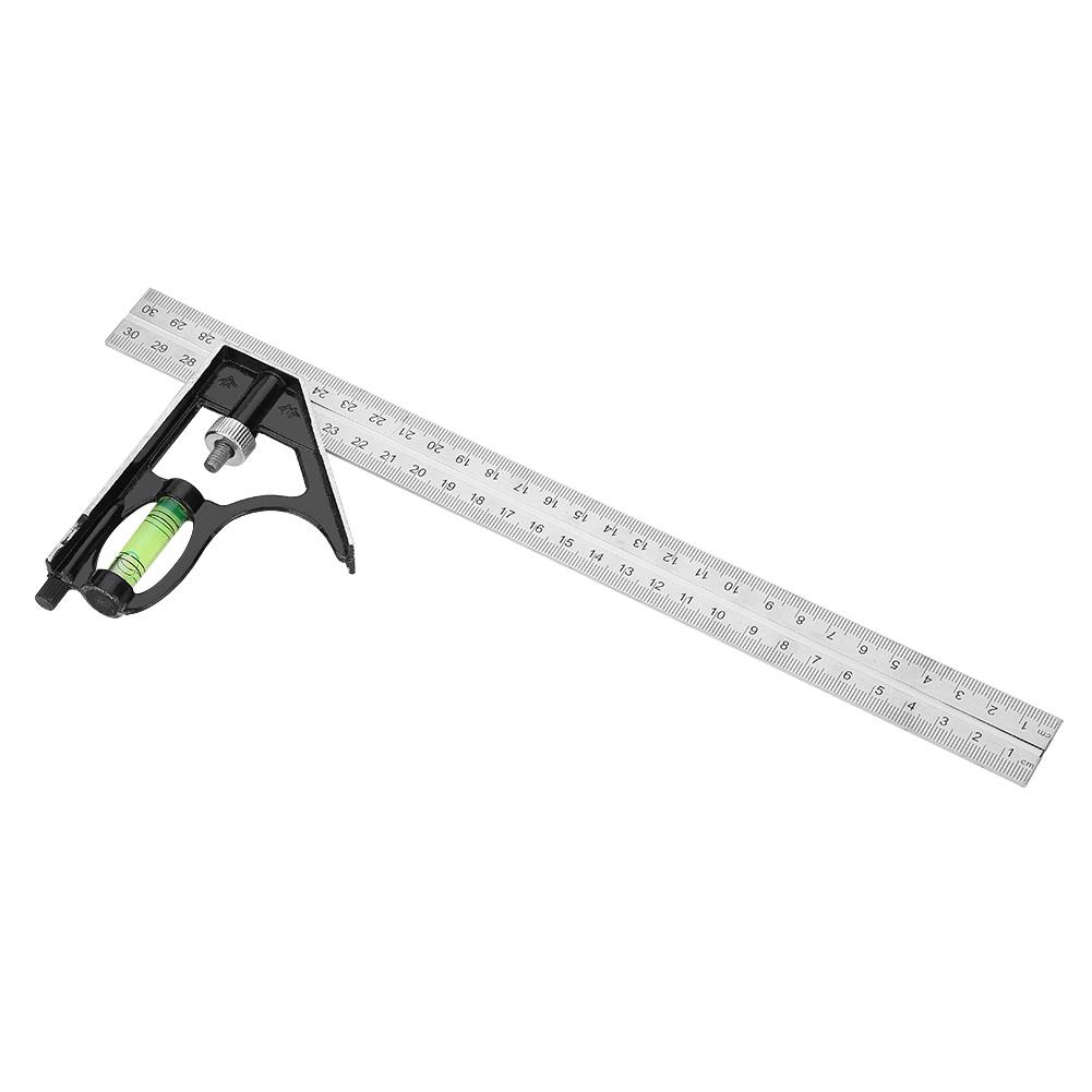 300mm Stainless Steel Angle Ruler, Engineer Measuring Tool with Gauge, for Right Angle Slope Length Depth Width Measuring