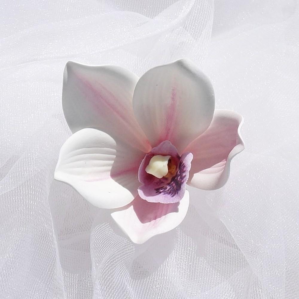 Latex Artificial Cymbidium Flower Hair Garland Accessory Butterfly Orchid Flower Heads  Headwear 01