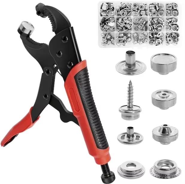Stainless Steel Eyelets Hole Hand Tools Portable Effortless Handheld Installation Eyelets Leather Rivet Buckle with 300 Eyelets