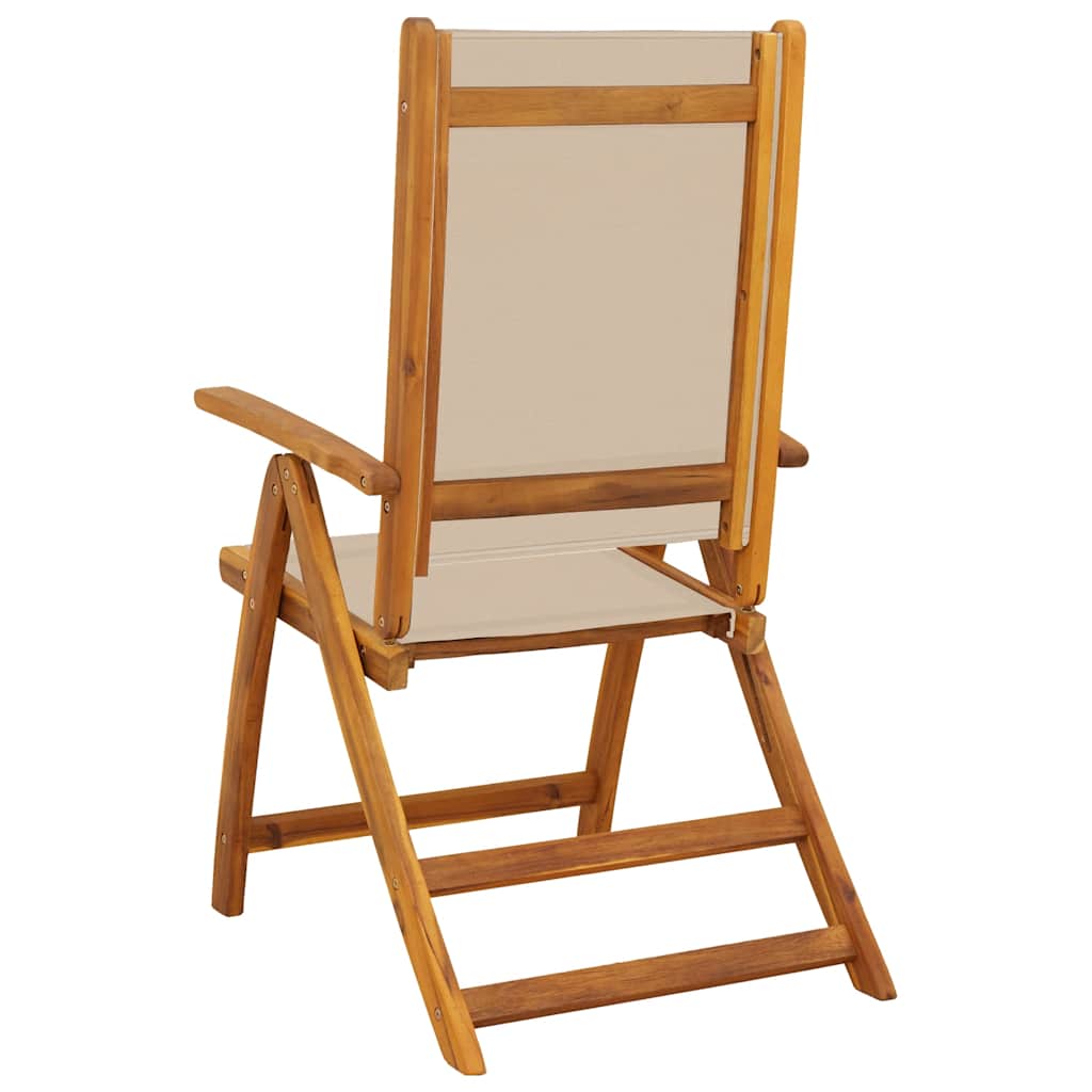 Vidaxl Folding Garden Chairs, 2 Pcs., Acacia Wood and Textilene