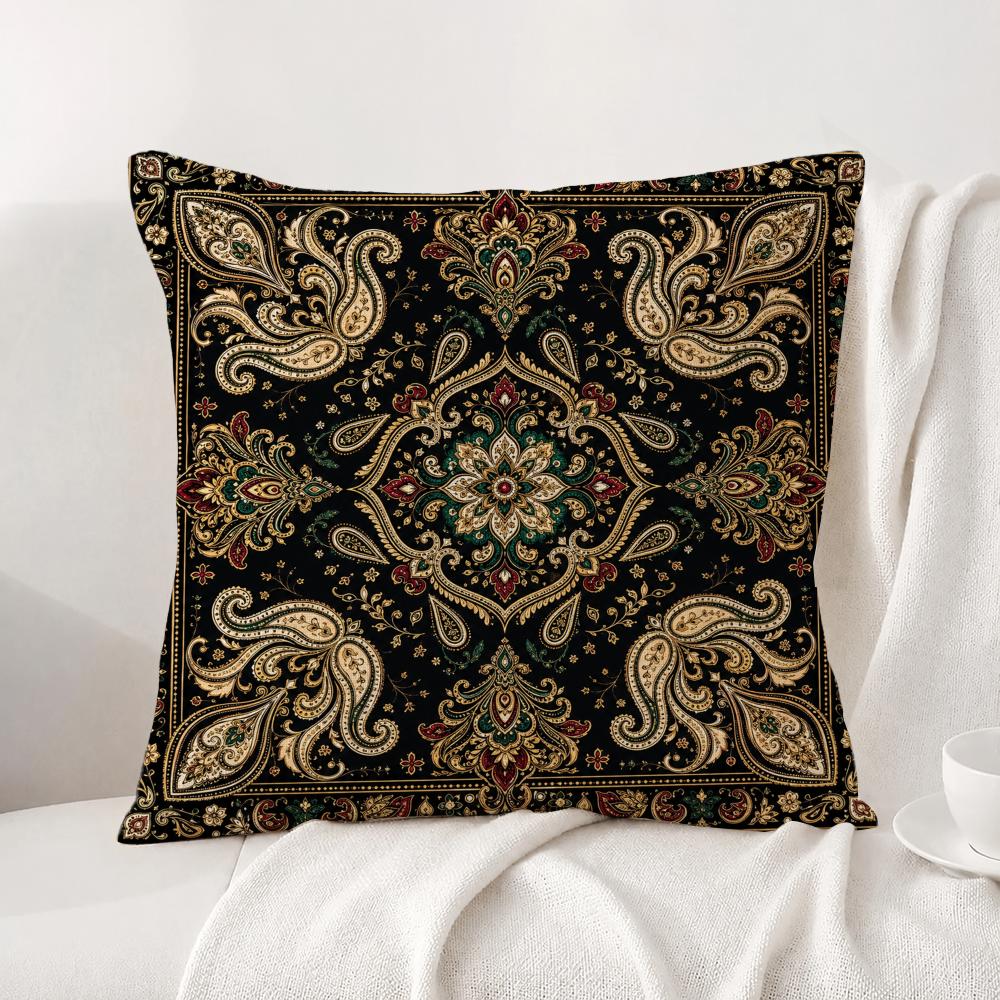 Pattern Bandanna Pattern Cushion Cover Natural Linen Pillowcase Set AllinOne Decor Cushion Cover for Sofa Bedroom Chair