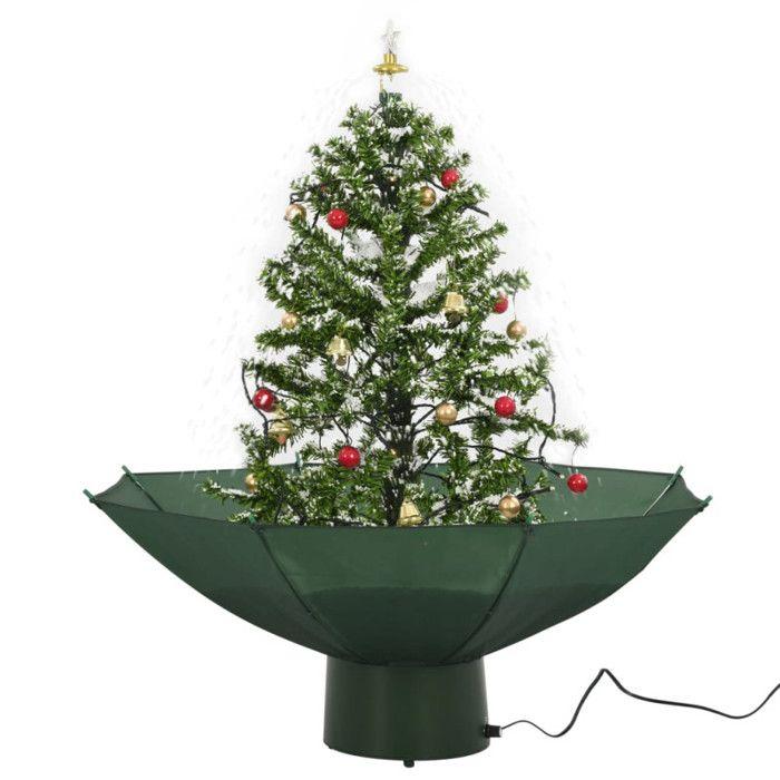 VidaXL Snowy Christmas Tree with Umbrella Base Artificial Christmas Tree Tree Christmas Decoration Living Room Sitting Room 284331
