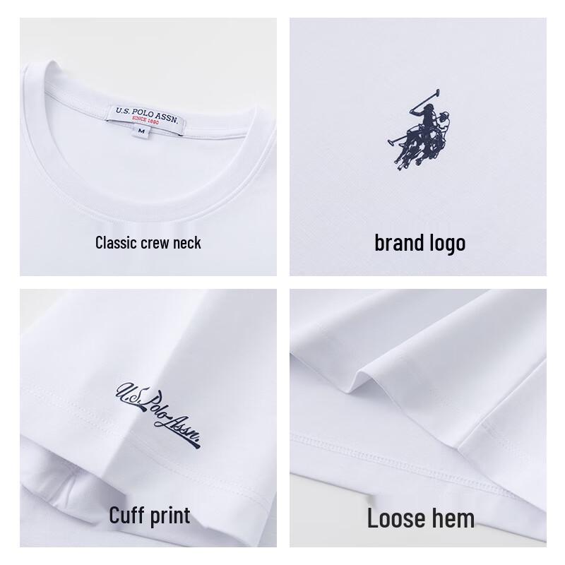 U.S. Polo Assn. Herren-T-Shirt mit kurzen Ärmeln aus flüssig-ammoniakbehandelter Baumwolle, kühlend