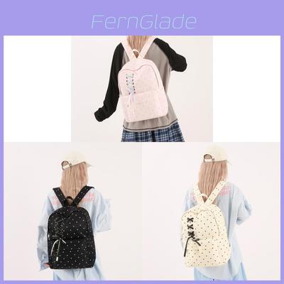 Youthful Polka Dot Backpack With Fabric For School Students