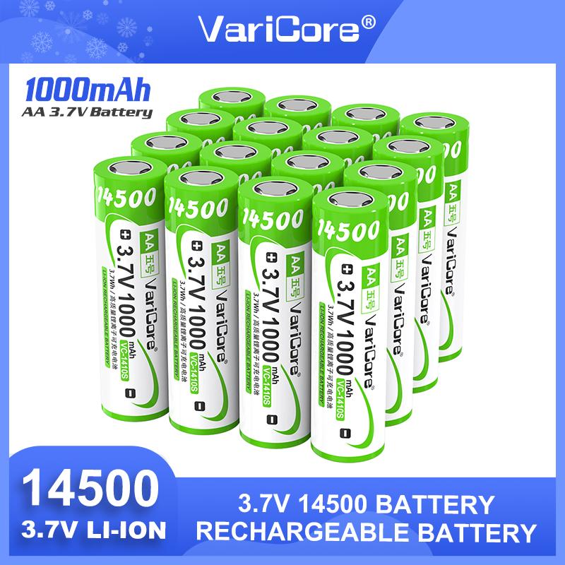 VariCore 3.7V 14500 1410S 1000mAh Li-ion Rechargeable Battery for Multimeter Sweeper Lamp Digital Camera Control Mini Fan