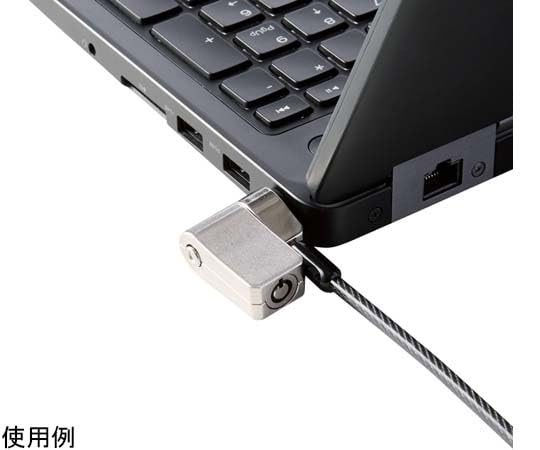 ELECOM Security Wire, Multi-Slot Compatible (3 x 7mm, 2.5 x 6mm, 3.2 x 4.5mm), Cylinder Lock, Push-Lock, ESL-704E