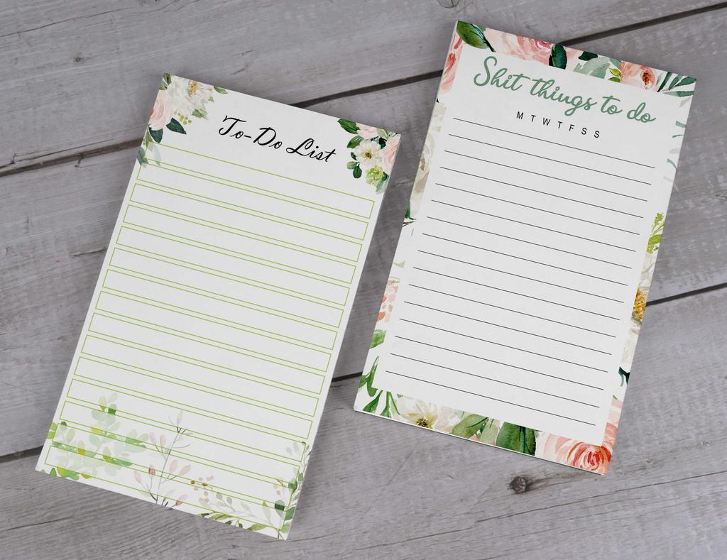 Inkdotpot Pack Of 2 Daily Planner List Undated Notepads, Memo Pad To-Do List Tear Off List Pad- Organizer- Scheduler- Organize Tasks (50 Sheets
