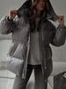 Drawstring Slim-Fit Cotton Jacket Winter Hooded Zipper Cotton Jacket Comfortable and Warm Outerwear