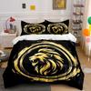 Golden Majesty Roaring Boldly Bedding Sets Duvet Covers Pillowcases(1* Duvet Cover 2* Pillowcases Without Duvet Insert)