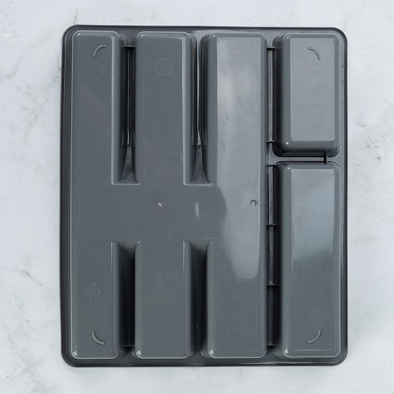 Organizér na příbory do kuchyňské zásuvky Stojan na stříbro Dělicí box na náčiní Plastový tác na uložení příborů Domácí Restaurace Zásoby