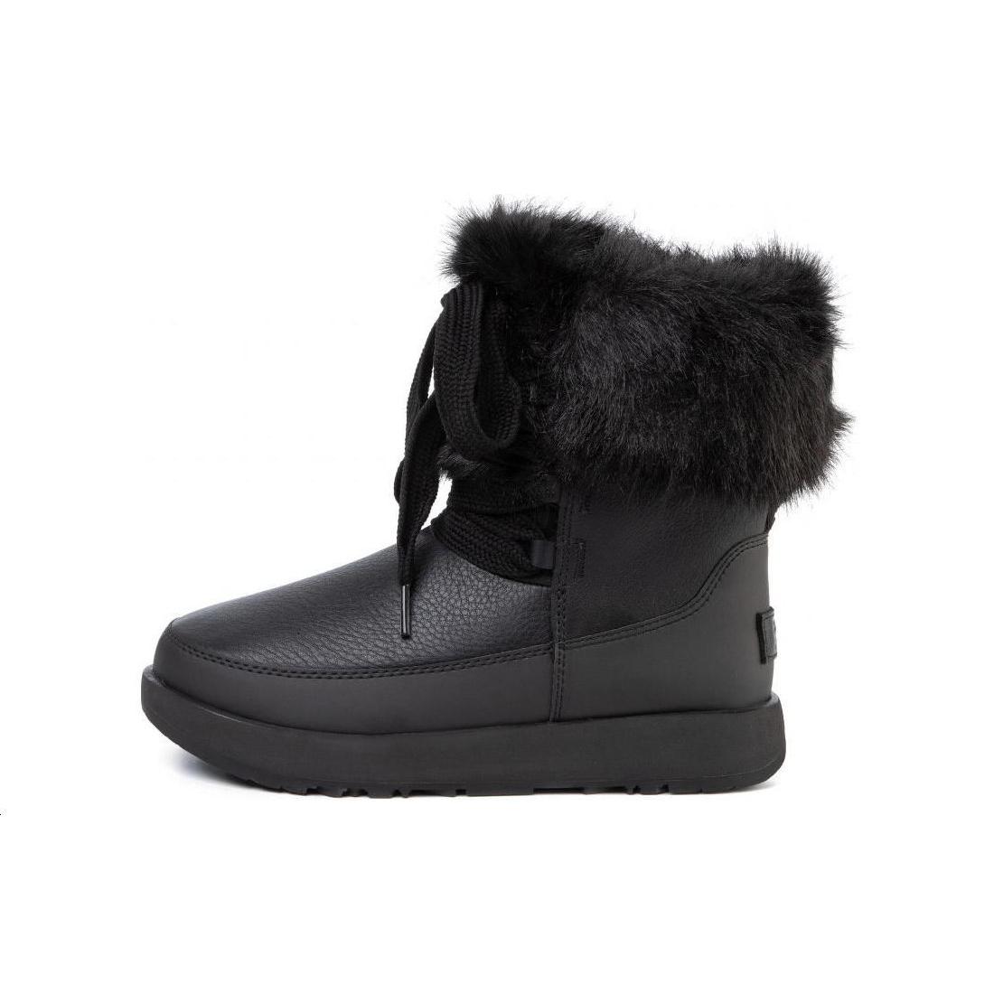 

Новые водонепроницаемые ботинки UGG Gracie из черной кожи на шнуровке Black женские 1105769-BLK 36