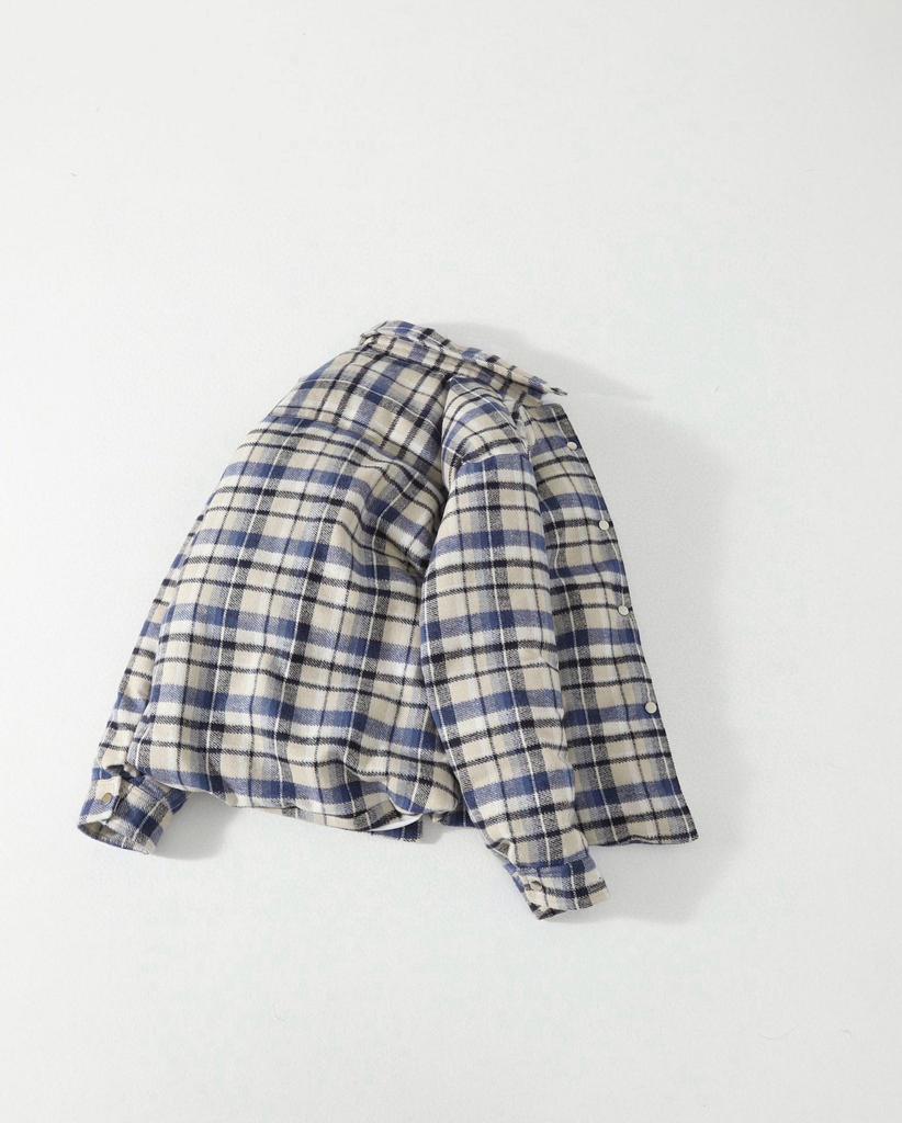High-Quality Plaid Lapel Down Jacket: Pure Cotton, Brushed, Neutral Old Money Style, Loose Fit, Warm Zipper Outerwear.