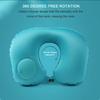1 Press Type Inflatable Pillow U-shaped Pillow, Foldable U-shaped Double Hump Neck Pillow, Portable Outdoor Travel Pillow
