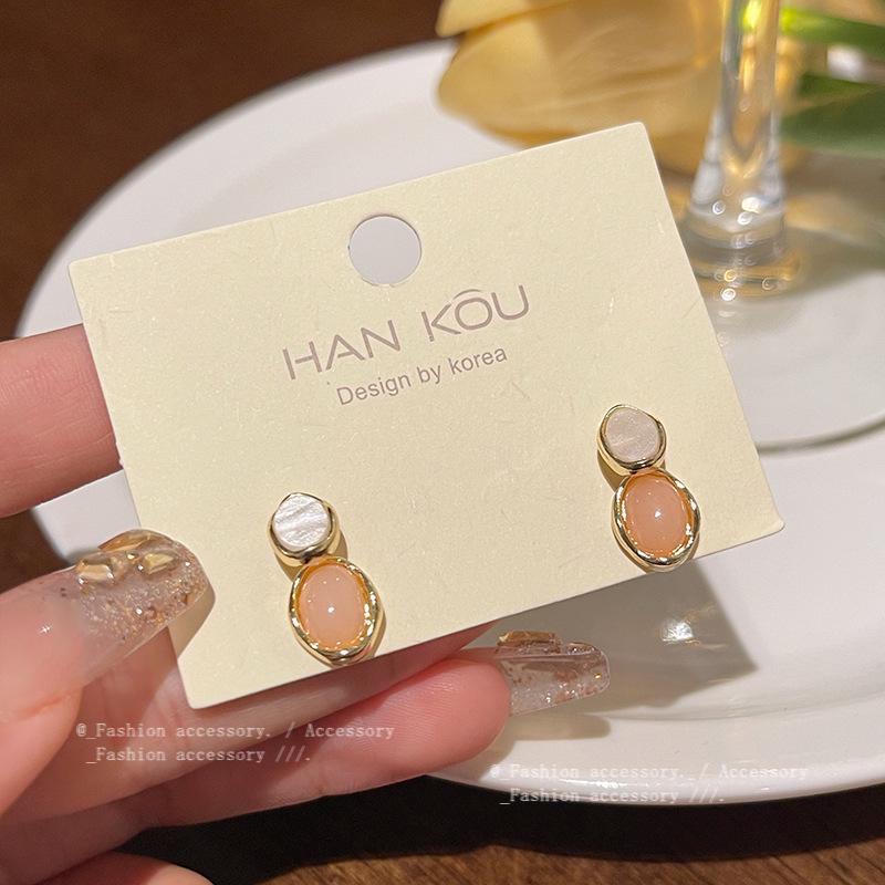 

Высококачественные овальные серьги с кошачьим глазом и перламутром для женщин A1722