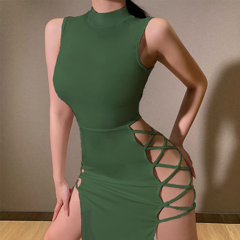 2026 Cross-Border Europe & America Summer Sexy High Slit Tank Top Strap Dress for Women