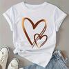 

Women Summer T Shirt Print Love Graffiti Short Sleeve Tees Casual Printed Tops XS