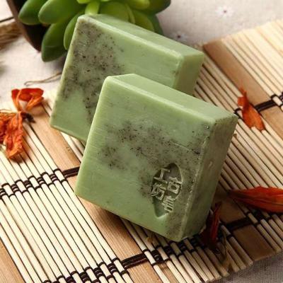 Plant Wormwood Soap Softens Cuticles Pore Cleaning Green Tea Essential Oil Soap Bathing Face Washing Oil Control Moisturizing Handmade Soap