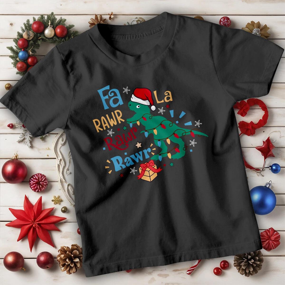 

Boys and Girls Christmas Dinosaur T-Shirt Tee for Kids #MC 130