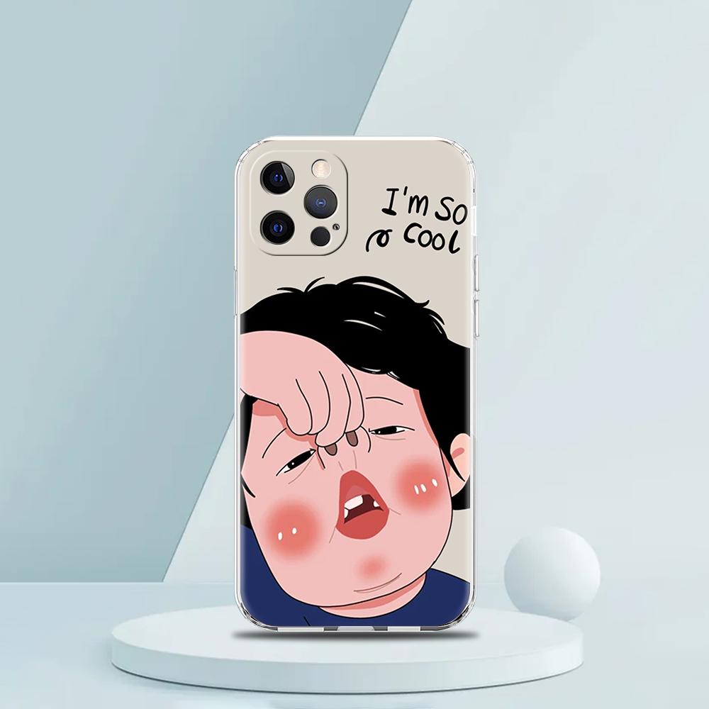 Cartoon Funny Boy Girl Couple Luxury Phone Case For iPhone 16 15 14 13 12 11 Pro Max XS X XR SE 7 8 Plus Silicone Clear Cover
