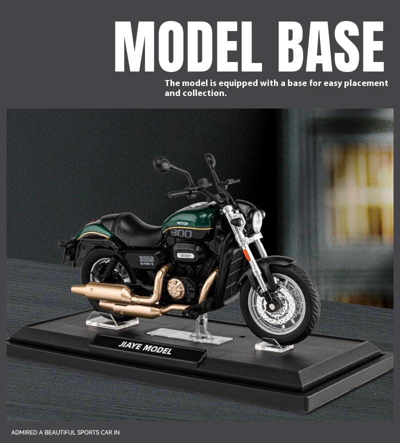 1/12 Scale QJMOTOR SHAN 300S Off-Road Autocycle Alloy Die Cast Motorcycle Model Vehicle Sound & Light Collection Hobby Decoration Gift