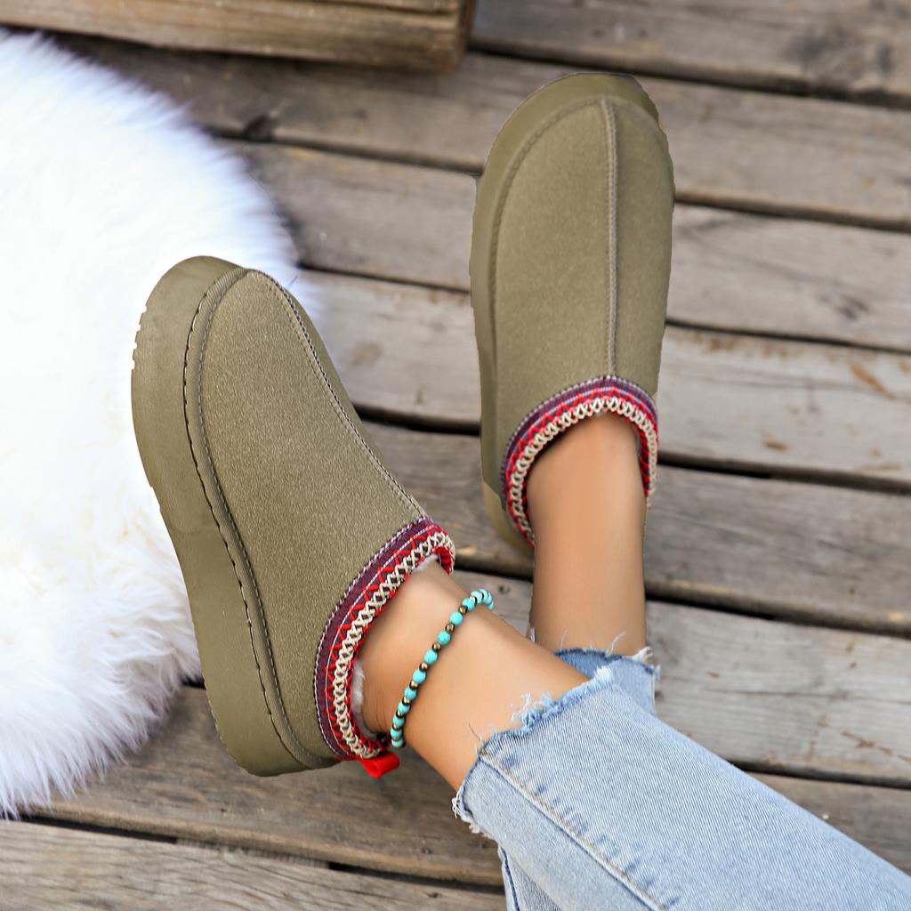 Fashion Women Slip on Ankle Snow Boots Winter New Warm Flats Boots Comfortable Platform Cotton Designer Shoes Women Zapatos De Mujer