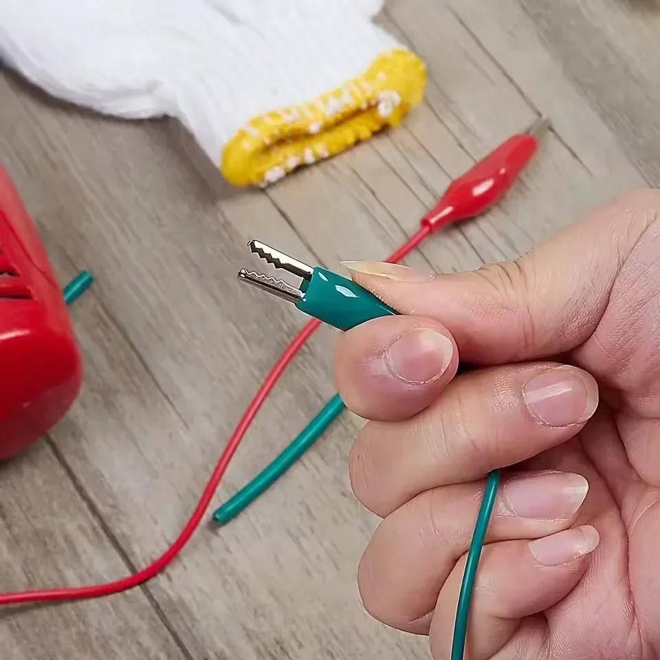 10PCS Colorful Double Alligator Clips Electrical Test Leads 50CM Jumper Terminal Alligator Clips Soft PVCCar Accessories