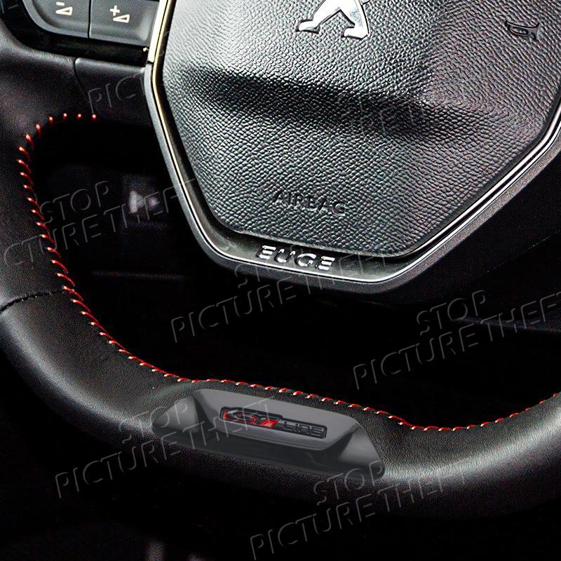 GT Line Logo For Peugeot 508 208 5008 4008 3008 RC CC 3D Metal Badge Decal Car Steering Wheel Emblem Sticker Accessories