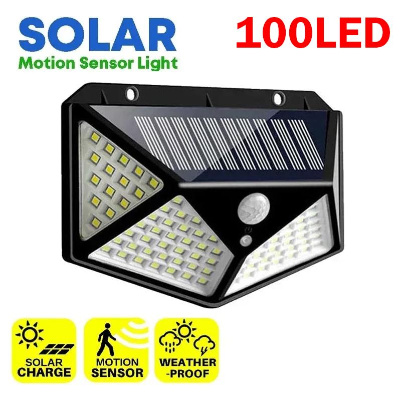 Hot Sale 100LED Solar Wall Lamp With PIR Motion Sensor Outdoor Waterproof Garden Courtyard Street Decoration Wall Light