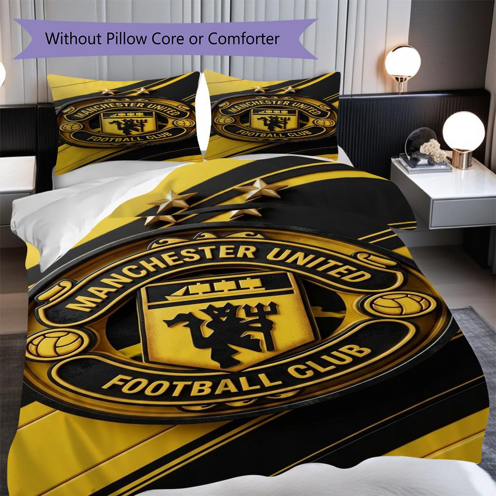 Manchester Glory Bedding (1 * duvet cover + 2 * pillowcase, without core) 2D Flat Bedding set Christmas birthday gift Duvet cover and pillowcase