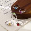 S925 Sterling Silver Ring Women's Natural Stone Crystal Ring, Niche Ins Women's European and American Cold Wind High-end Hand Jewelry Fashion Gifts