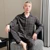 Men's pure cotton pajamas Dad's long-sleeved loungewear for the elderly Men's spring, autumn and winter red natal year suit