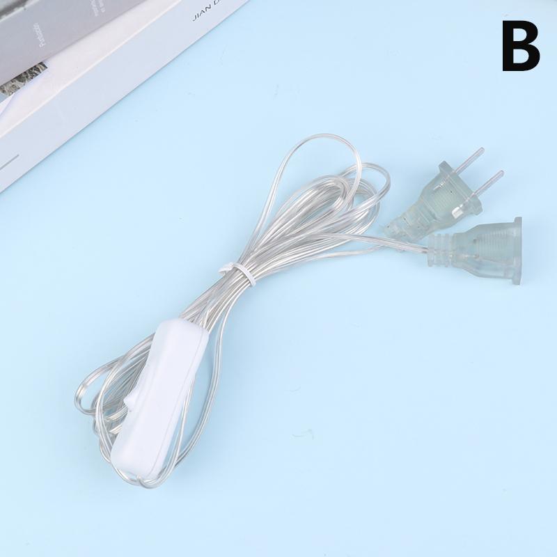 3M Transparent Power Extension Cord 220V 110V Eu Us String Wire Ac Standard Switch Cable For Xmas  Year Party String Light