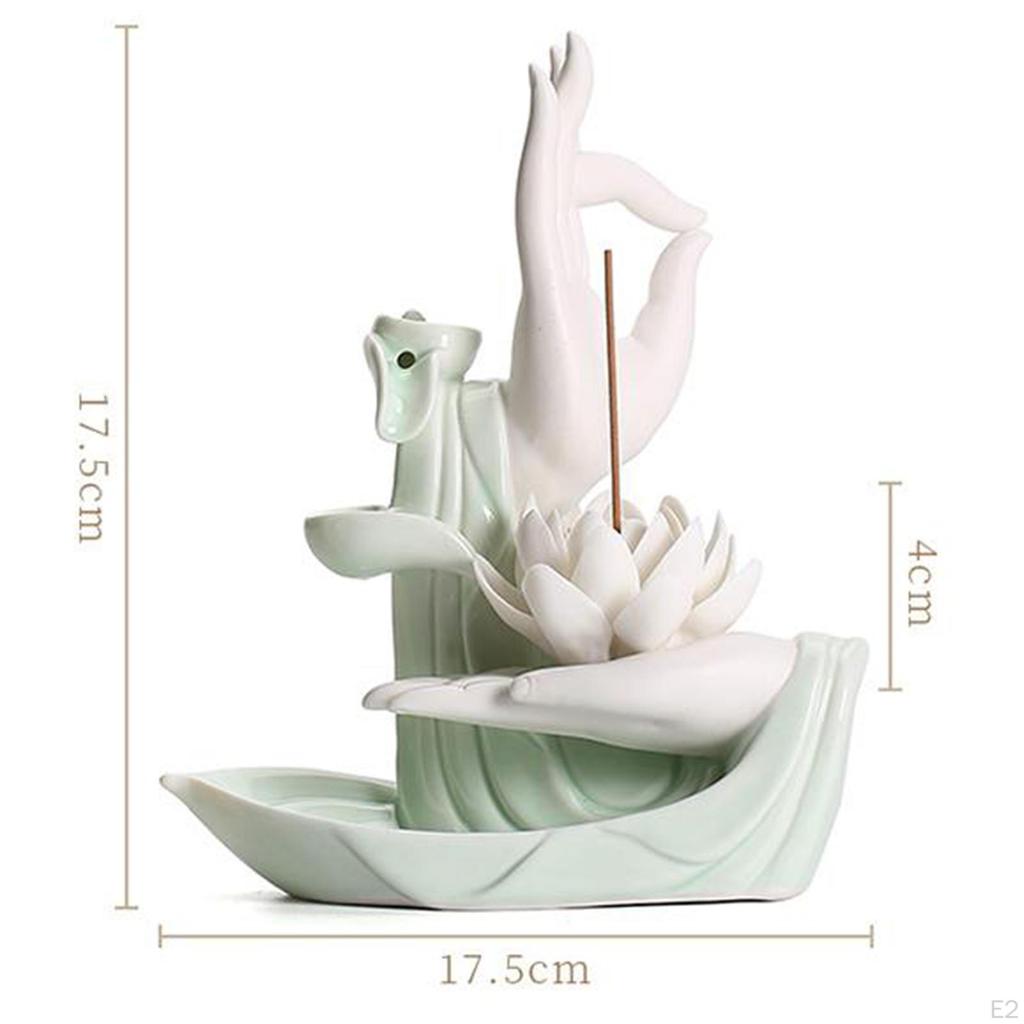 Ancient Chinese Style Cone Burner Holder, Ceramic Censer for Meditation Room, Yoga Bedroom