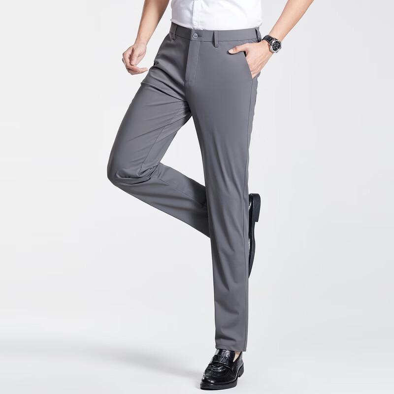 Men's Business Casual Straight-Fit Suit Pants