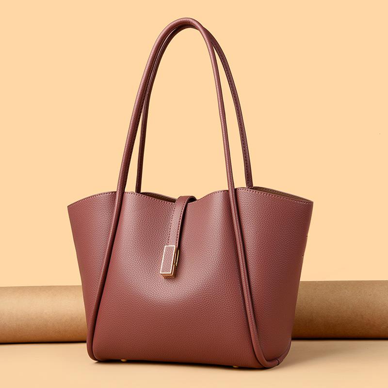 Retro Texture Tote Bag, Simple and Versatile, Fashionable Shoulder Bag, High-end Sense, Large Capacity Vegetable Basket Handbag