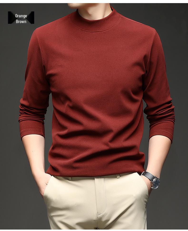 Men's Self-Heating Double-Sided Fleece Half-High Collar Sweatshirt - 2025 Autumn/Winter New Style Base Layer