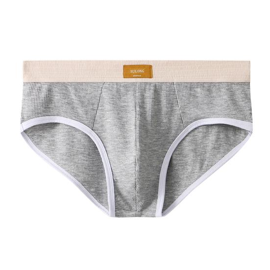 Herren-Slips, mittelhoher Schnitt, elastischer Bund, Patchwork-Farbe, gerippte Höschen, U-konvexe Dreieck-Unterwäsche für den Alltag