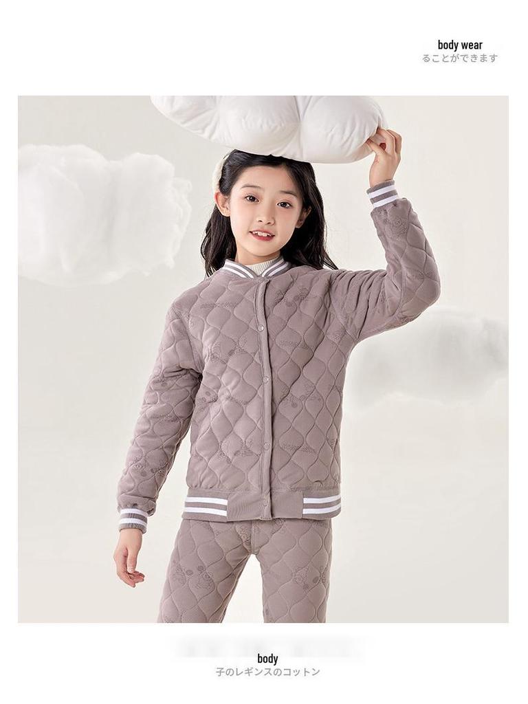 Winter-Schuluniform für Kinder: Warme gesteppte Baumwolljacke für Jungen (Sekundarstufe I und II) - Hauskleidung Top