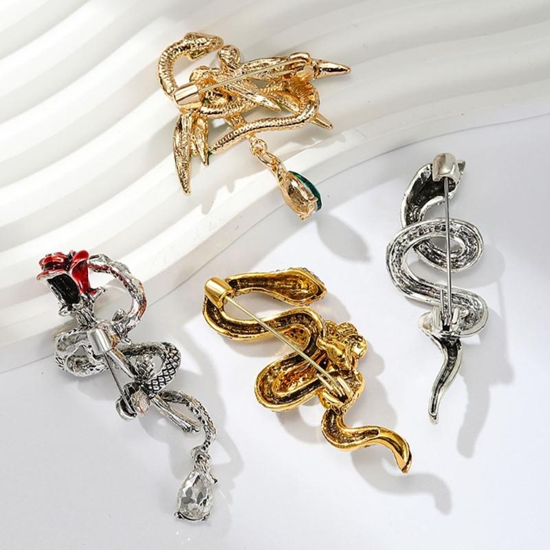 Vintage Rose Snake Brooches Artistic Snake Brooch Charm For Women And Men A Perfect Addition To Any Ensembles