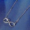 Necklace For Acsergery Women 925 Sterling Silver Eternal Love Cubic Zirconia Pendant Gift