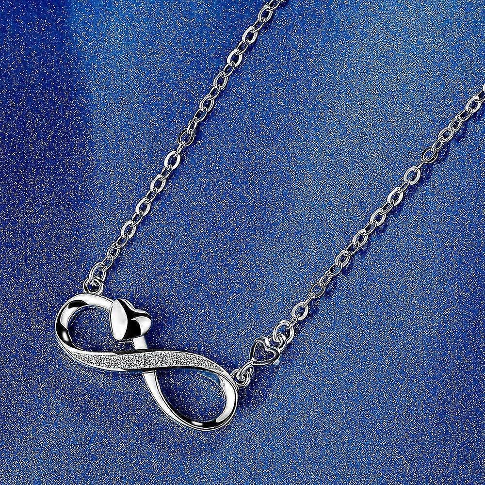 Necklace For Acsergery Women 925 Sterling Silver Eternal Love Cubic Zirconia Pendant Gift