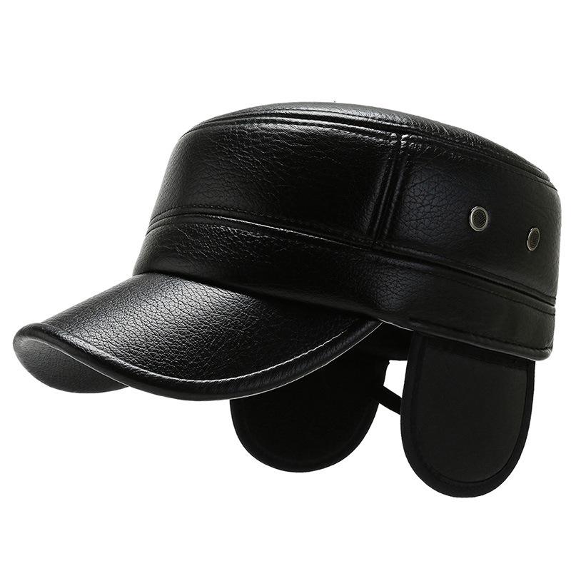 New Autumn and Winter Men and Women's Trendy Ear Protection Flat Top Hat Dad's Cold Resistant and Warm Cotton Hat