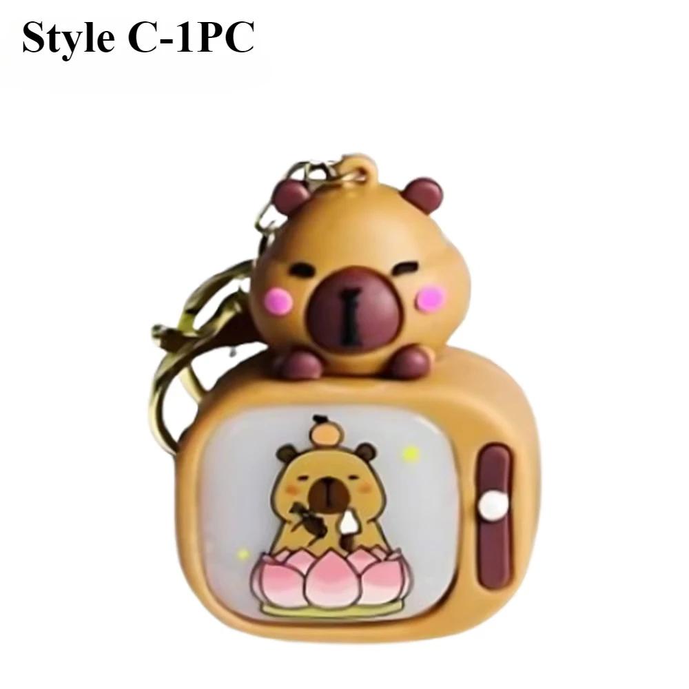 1/3/5/10/20PCS New Light-up Capybara Keychain Creative Lighted Capybara TV Type Bag Charm Children's Birthday Gift Holiday Gift