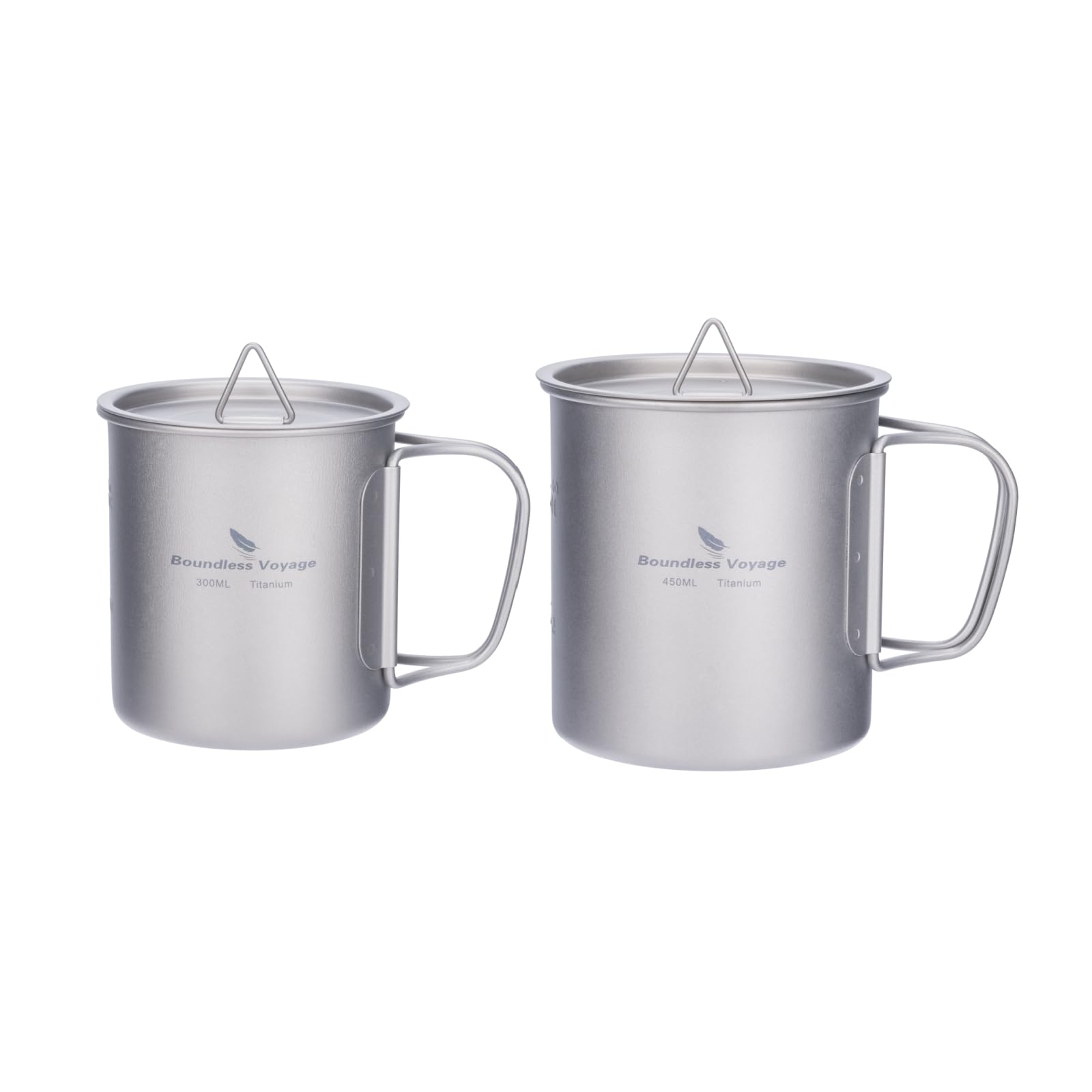 

Boundless Voyage Titanium Mug with Single Folding Supplies Lid, Ultra-Lightweight, Rust-Resistant, Mug, Stackable, Handle, Open-Face, Outdoor/Camping