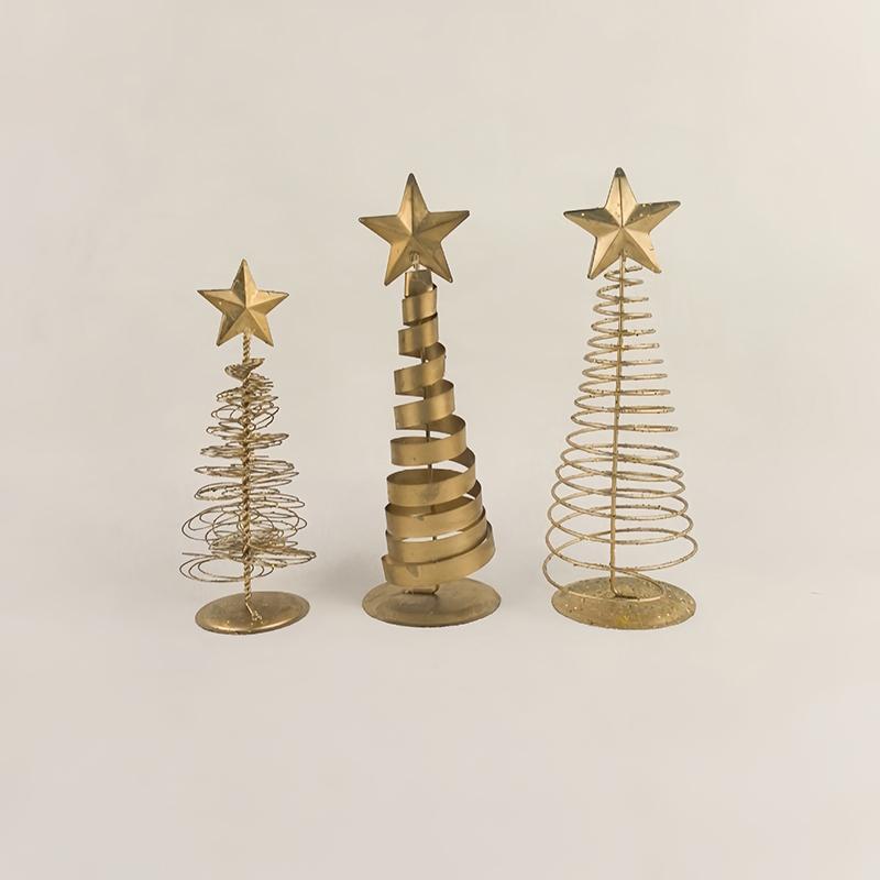 Christmas Mini Christmas Tree Minimalist Style Sculpture Nordic Style Top Star Design Gift Ornaments Xmas Atmosphere 16/19.5/20cm
