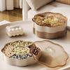 Candy Box Plastic Dry Fruit Container with Cover for Living Room 5 Compartments Snacks Organizer for Household Use